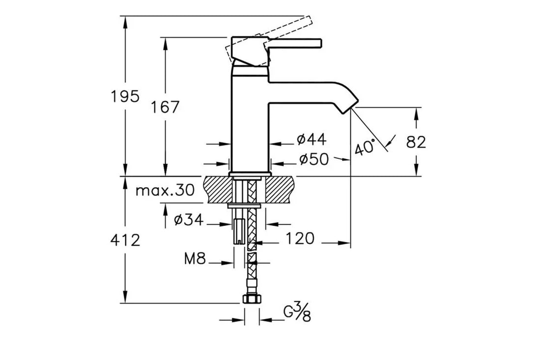 VitrA Minimax S Basin Mixer - Chrome