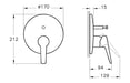 VitrA Solid S Integrated Bath/Shower Mixer - Chrome