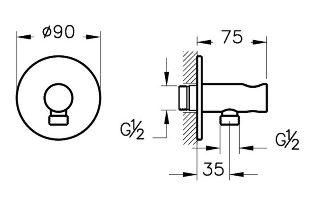 VitrA Origin Built-In Hand Shower Outlet