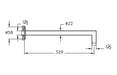 VitrA Origin Classic Wall Mounted 90° Connection Pipe
