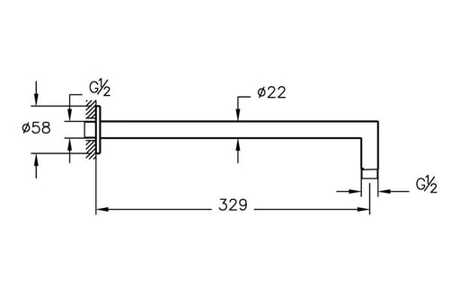 VitrA Origin Classic Wall Mounted 90° Connection Pipe