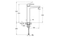 VitrA Root Square Tall Basin Mixer - Chrome
