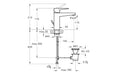 VitrA Root Square Basin Mixer w/Waste Lever