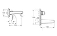 VitrA Root Square Wall Mounted Bath/Shower Mixer - Chrome