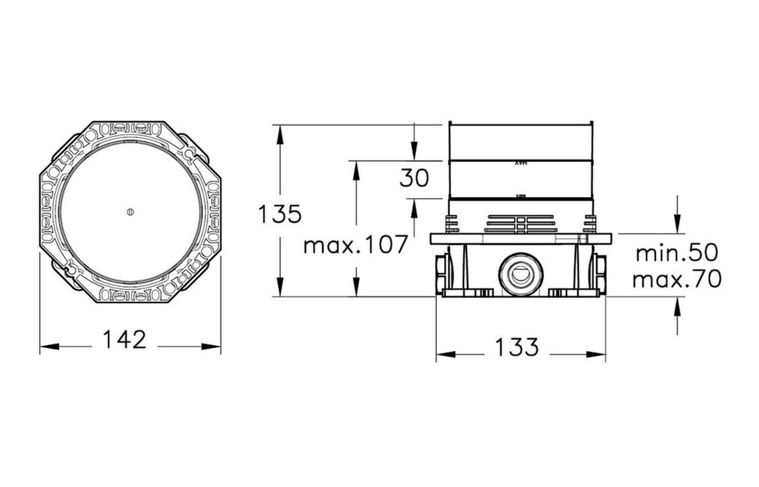 VitrA Thermostatic Concealed Valve for Built-in Showers