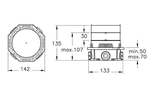 VitrA Thermostatic Concealed Valve for Built-in Showers