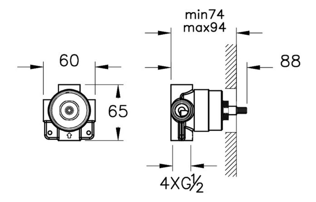 VitrA Origin Classic Concealed Part for Diverter