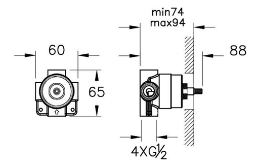 VitrA Origin Classic Concealed Part for Diverter