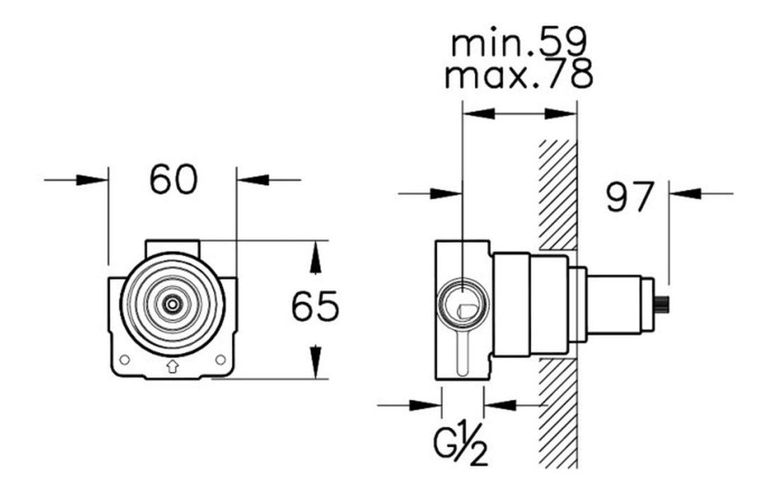 VitrA Concealed Part for Shower Diverter (3-Way)