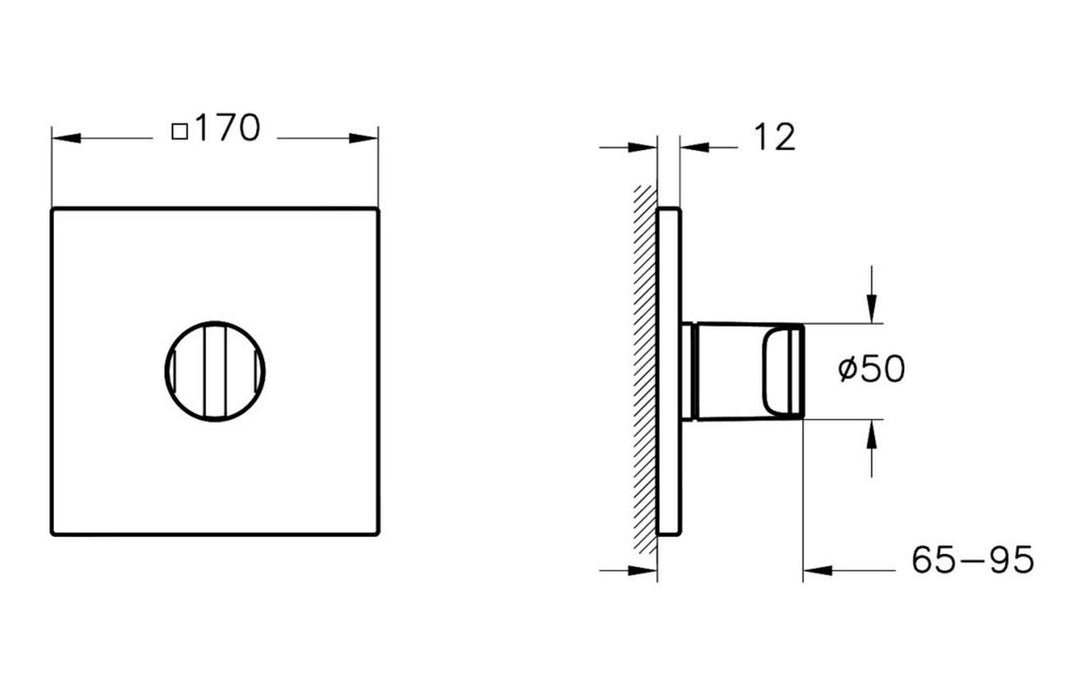 VitrA Suit Wall Mounted 3-Way Diverter - Chrome
