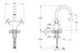 VitrA Origin Classic Basin Mixer (Cross Handles) - Chrome