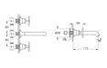 VitrA Origin Classic Wall Mounted 3-Hole Basin Mixer - Chrome