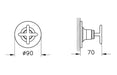 VitrA Origin Classic Built-In 3-Way Diverter