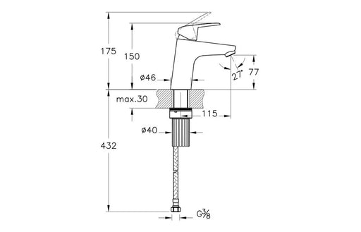 VitrA Flow Round Basin Mixer - Chrome