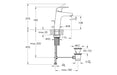 VitrA Flow Round Large Basin Mixer w/Waste Lever - Chrome