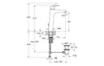 VitrA Flow Round Tall Basin Mixer w/Waste Lever - Chrome