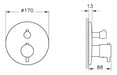VitrA Root Round Integrated Thermostatic Bath/Shower Mixer Valve - Chrome