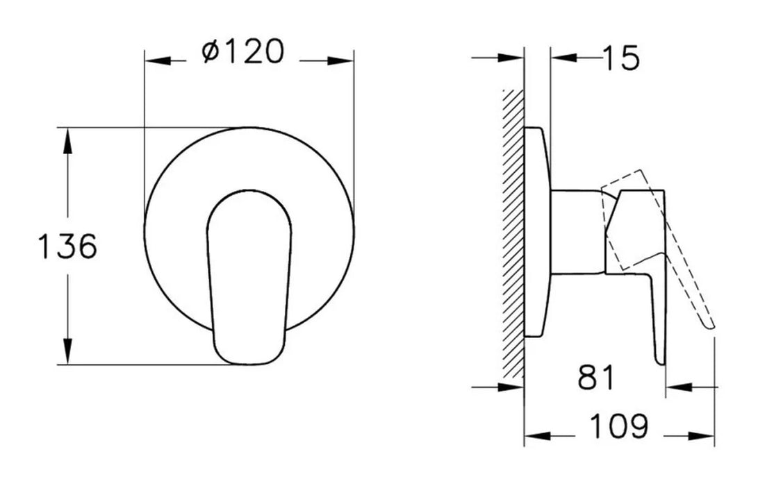 VitrA Flow Soft Integrated Shower Mixer Valve