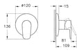 VitrA Flow Soft Integrated Shower Mixer Valve
