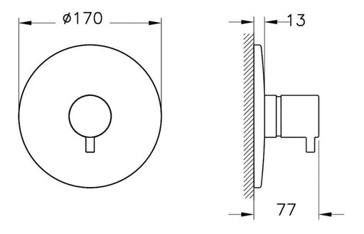 VitrA Root Round 3-Way Diverter