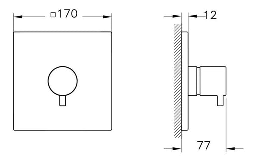 VitrA Root Square 3-Way Diverter
