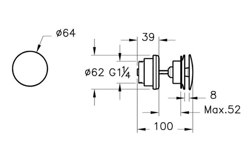 VitrA Universal Waste (Push-Open) - Soft Gold