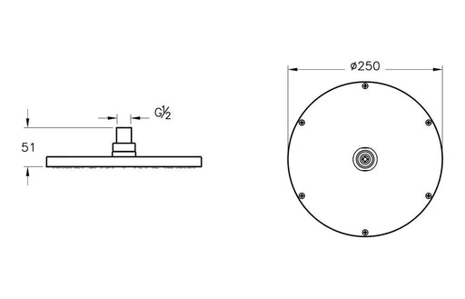 VitrA Origin 250mm Showerhead