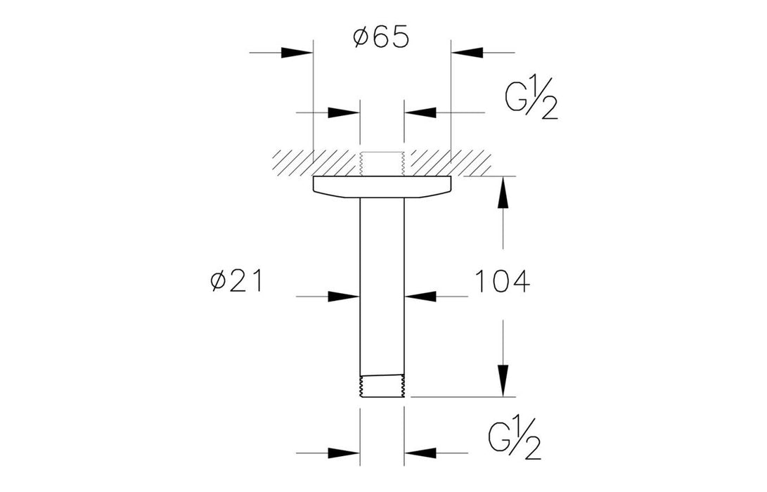 VitrA Origin Ceiling Mounted Connection Pipe (Short)
