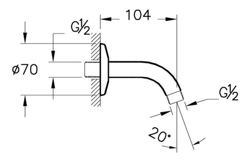 VitrA Wall Mounted Connection Pipe