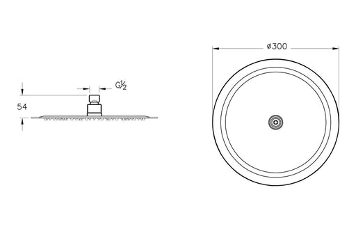 VitrA Lite 300mm Showerhead - Chrome