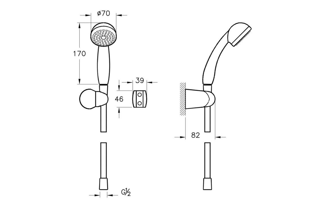 VitrA Solo C Hand Shower - Chrome