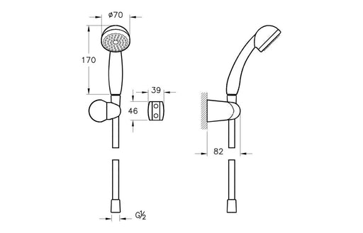 VitrA Solo C Hand Shower - Chrome