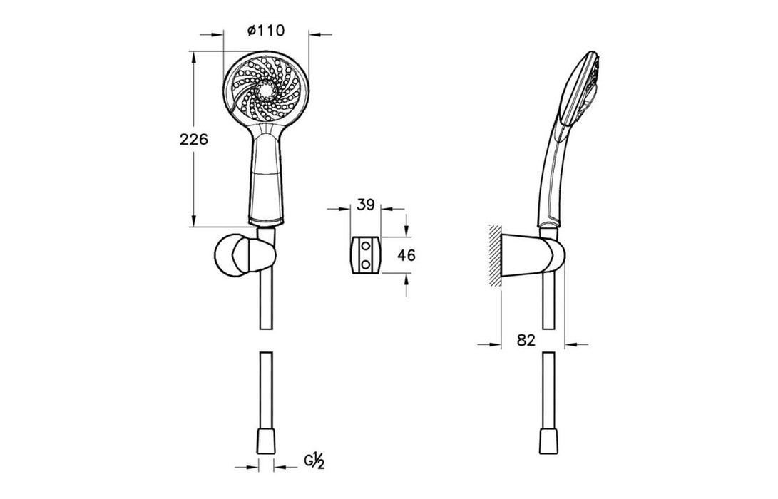 VitrA Samba 3-Function Hand Shower - Chrome
