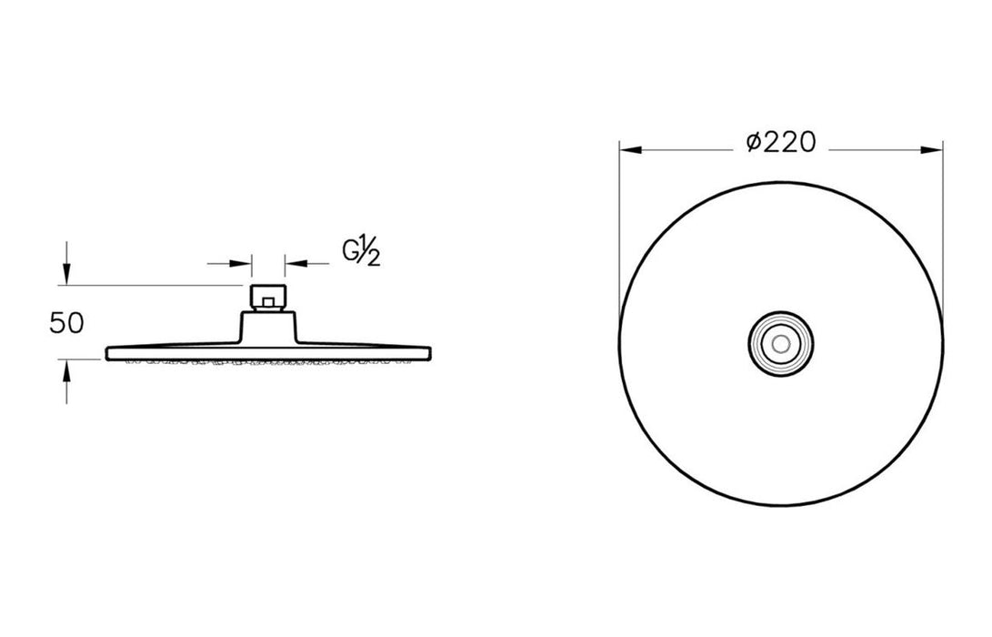 VitrA Rain 220mm Round Showerhead - Chrome
