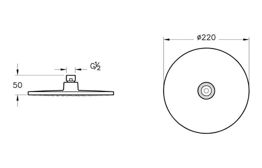 VitrA Rain 220mm Round Showerhead - Chrome
