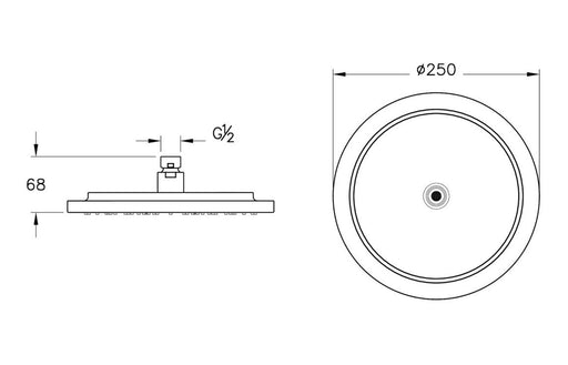 VitrA Origin Classic 250mm Showerhead