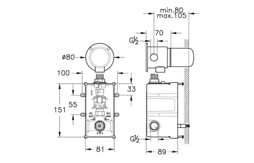 VitrA Origin Concealed Part for Touch-Free Basin Mixer