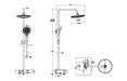 VitrA Aquaheat Charm 240 Shower Set w/2-Function Overhead & Shelf - Chrome