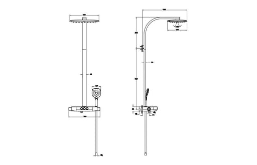VitrA Aquaheat Charm 360 Shower Column w/Shelf - Chrome