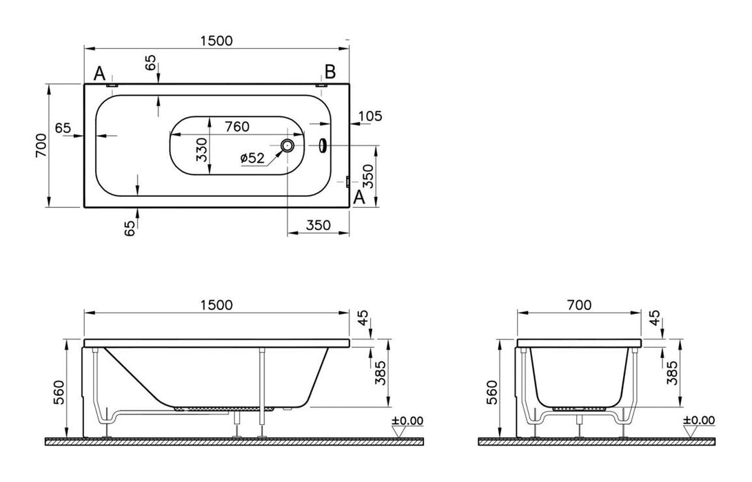 VitrA Balance 0TH Standard Bath