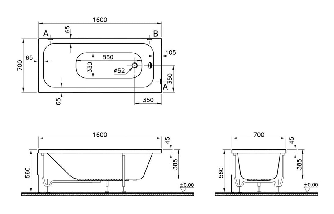 VitrA Balance 0TH Standard Bath