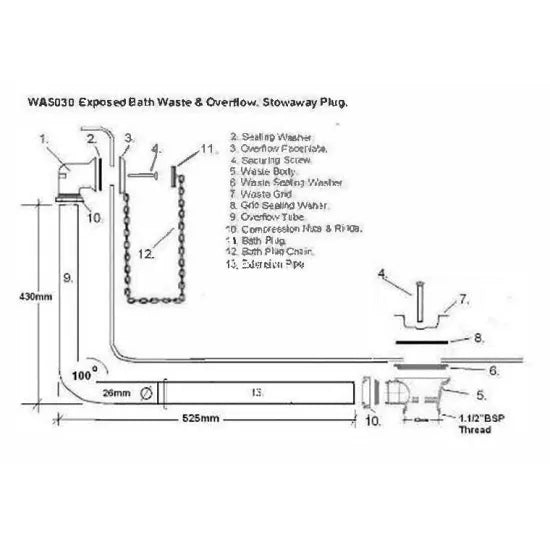 BC  Plug With Chain Bath Waste