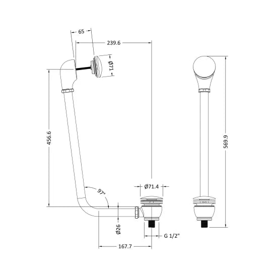 BC  Push Button Bath Waste