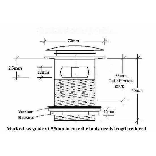 BC  70mm Push Button Slotted Bath Waste