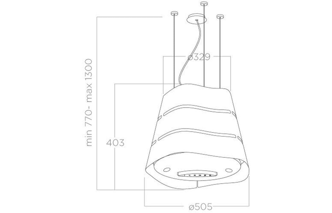 Elica Wave UX 51cm Island Hood - St/Steel