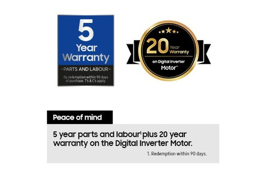 Samsung WD80T046BE/EU F/S 8/5kg 1400rpm ecobubble™ Washer Dryer - White