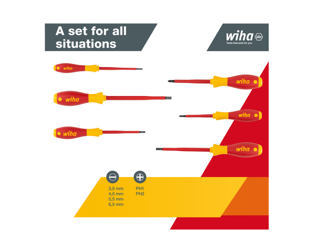 SoftFinish® electric SL/PH Screwdriver Set, 6 Piece