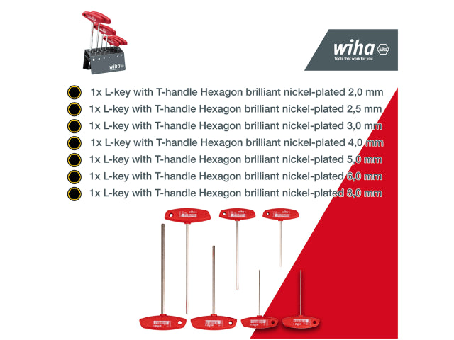 L-key with T-handle Set, 8 Piece