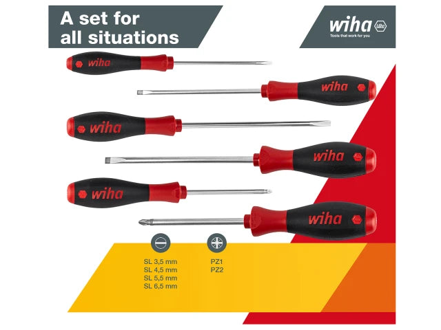 SoftFinish® SL/PZ Screwdriver Set, 6 Piece