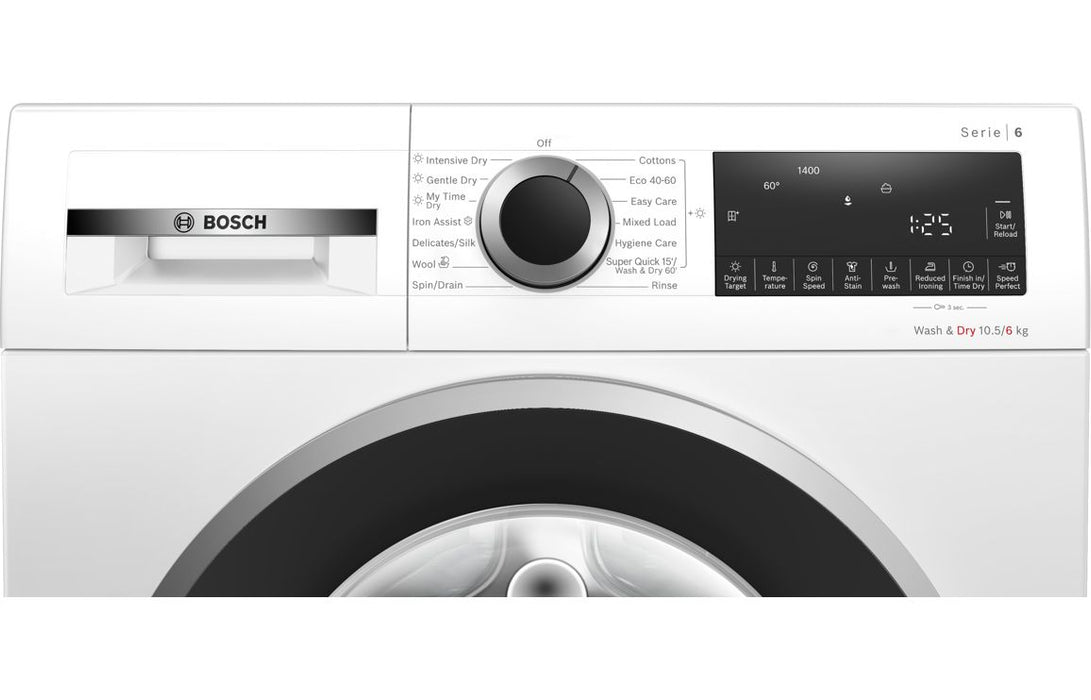 Bosch Series 6 WNG25401GB F/S 10.5/6kg 1400rpm Washer Dryer - White